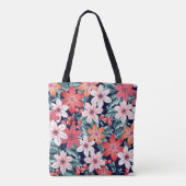 Creëer je eigen Floral en sms zomergroen wit Tote Bag (Achterkant)