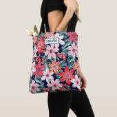 Creëer je eigen Floral en sms zomergroen wit Tote Bag (Dichtbij)