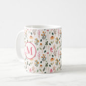 Creëer je eigen Floral Monogram op maat Koffiemok (Voorkant links)
