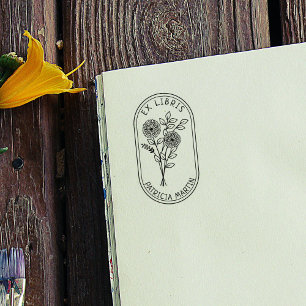 Creëer je eigen Flower Ex Libris Rubberstempel