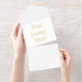 Custom All-in-One Folie uitnodiging, Foil Color: Goud, (Uittrekbaar)