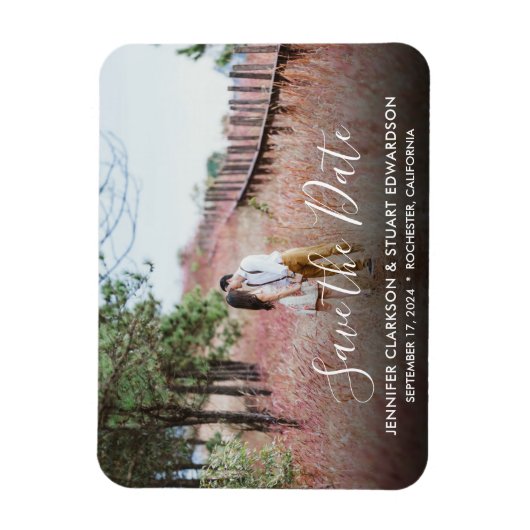 Creëer je eigen foto Bewaar de datum Magneet (Verticaal)