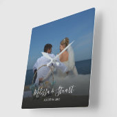 Creëer je eigen foto bruiloft vierkante klok (Hoek)