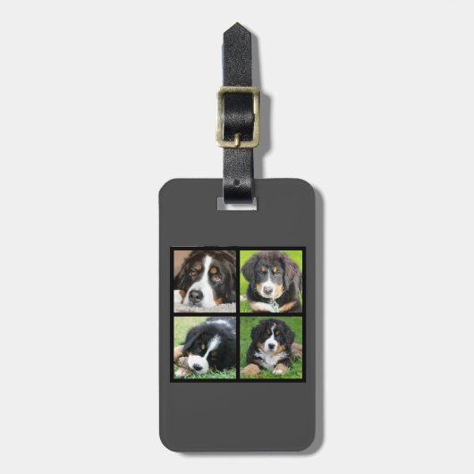 Creëer je eigen foto collage bagagelabel (Voorkant verticaal)