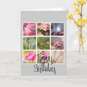 Creëer Je eigen foto-collage Birthday Kaart (Gele Bloem)