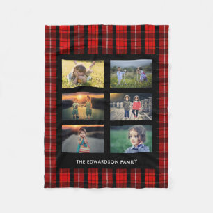 Creëer je eigen foto collage buffalo plaid fleece deken