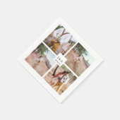 Creëer je eigen foto collage elegant bruiloft servet (Hoek)