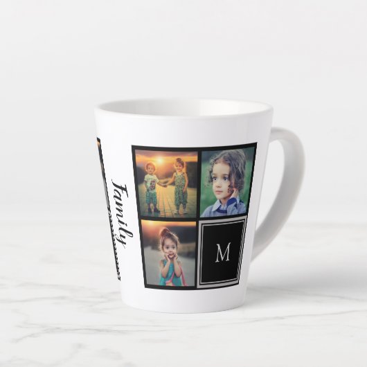 Creëer je eigen foto collage monogram latte mok (Rechterhoek)