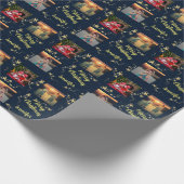 Creëer je eigen foto collage monogram xmas cadeaupapier (Hoek)