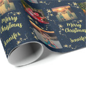 Creëer je eigen foto collage monogram xmas cadeaupapier (Rol Hoek)