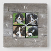 Creëer je eigen foto-collage van je eigen roestrij vierkante klok (Voorkant)