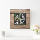 Creëer je eigen foto-collage van je eigen roestrij vierkante klok (Huis)