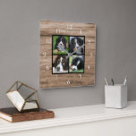 Creëer je eigen foto-collage van je eigen roestrij vierkante klok<br><div class="desc">Aangepast fotocollage op bijtende schuur,  muurklok. Voeg uw eigen persoonlijke foto's toe om de klok te personaliseren. U hoeft niet alleen vierkante foto's toe te voegen die ook in andere formaten passen. Als je hulp nodig hebt,  kun je contact met me opnemen.</div>
