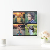 Creëer je eigen foto collage vierkante klok (Huis)