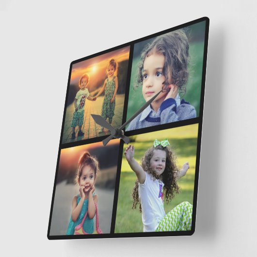 Creëer je eigen foto collage vierkante klok (Hoek)