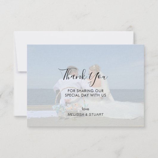 Creëer je eigen foto Dank je bruiloft Bedankkaart (Achterkant)