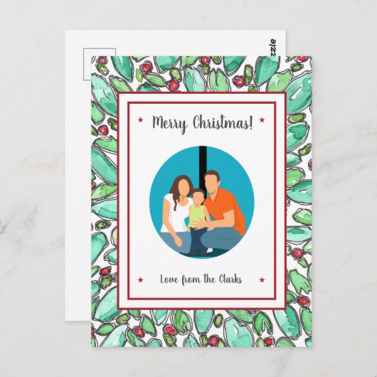 Creëer Je eigen foto Gepersonaliseerd Kerstmis toe Briefkaart (Voorkant / Achterkant)