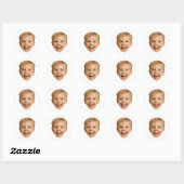 Creëer je eigen foto gezicht ronde sticker (Vel)