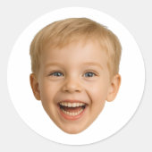 Creëer je eigen foto gezicht ronde sticker (Voorkant)