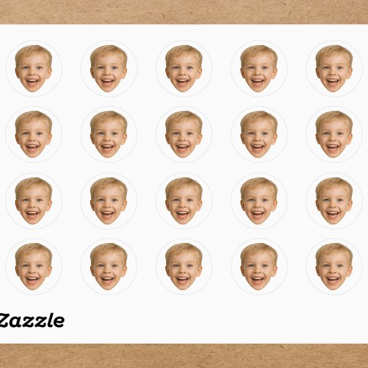 Creëer je eigen foto gezicht ronde sticker