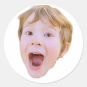 Creëer je eigen foto gezicht ronde sticker (Voorkant)