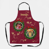 Creëer je eigen foto Merry kerstmonogrammen Schort (Voorkant)
