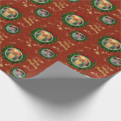 Creëer je eigen foto Merry Kerstscript Cadeaupapier (Hoek)