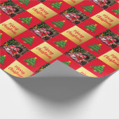 Creëer je eigen foto Merry Kerstscript Cadeaupapier (Hoek)