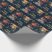 Creëer je eigen foto Merry Kerstscript Cadeaupapier (Hoek)