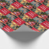 Creëer je eigen foto Merry Kerstscript Cadeaupapier (Hoek)