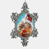 Creëer je eigen foto met versiering tin sneeuwvlok ornament (Links)