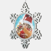 Creëer je eigen foto met versiering tin sneeuwvlok ornament (Rechts)