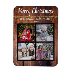 Creëer je eigen foto van de kerstfamilie collage magneet
