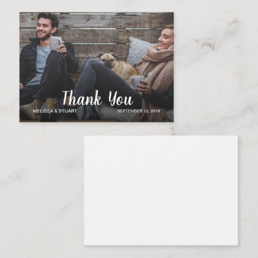 Creëer je eigen foto van het huwelijk notitiekaartje (Voorkant / Achterkant)