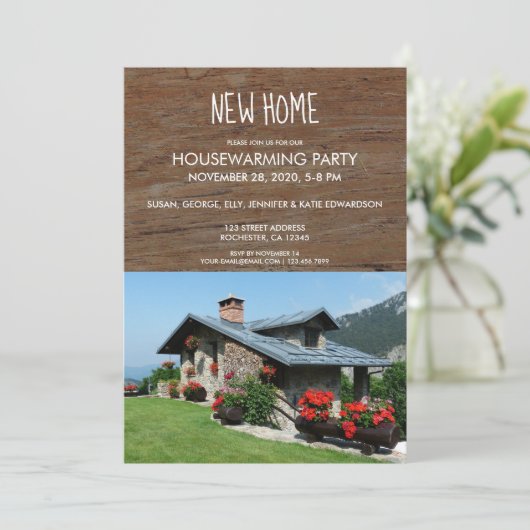 Creëer je eigen foto van het nieuwe huishouden kaart (Staand voorkant)