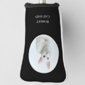 Creëer Je eigen foto van Pet Kat papa zwart Golfheadcover (Draai 90)