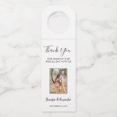 Creëer je eigen foto Weddenschap Bedankt Flessenhanger (Voorkant)