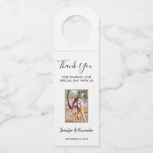 Creëer je eigen foto Weddenschap Bedankt Flessenhanger (Voorkant)