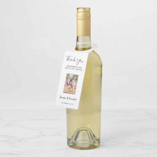 Creëer je eigen foto Weddenschap Bedankt Flessenhanger (Schuin)