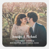 Creëer je eigen foto Wedding-zegels Vierkante Sticker (Voorkant)