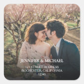 Creëer je eigen foto Wedding-zegels Vierkante Sticker (Voorkant)