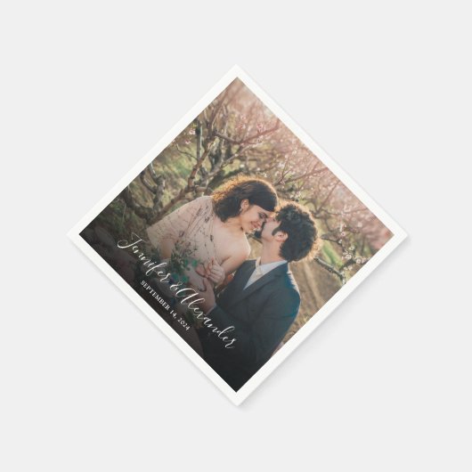 Creëer je eigen fotobruid en bruidebruiloft servet (Hoek)