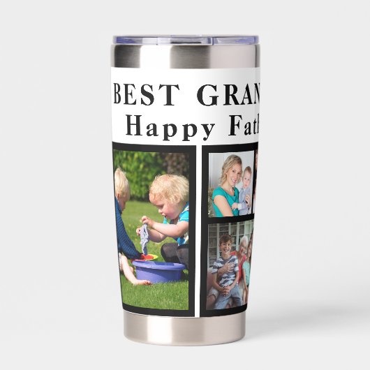 Creëer je eigen fotocollage beste opa ooit geïsoleerde drinkbeker (Voorkant)