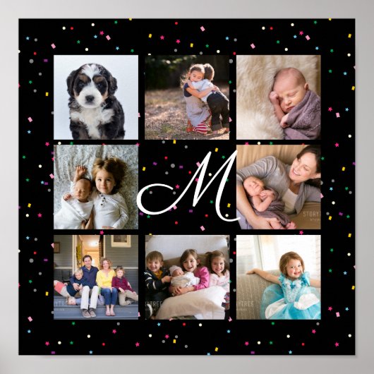 Creëer Je eigen fotocollage monogram Poster (Voorkant)