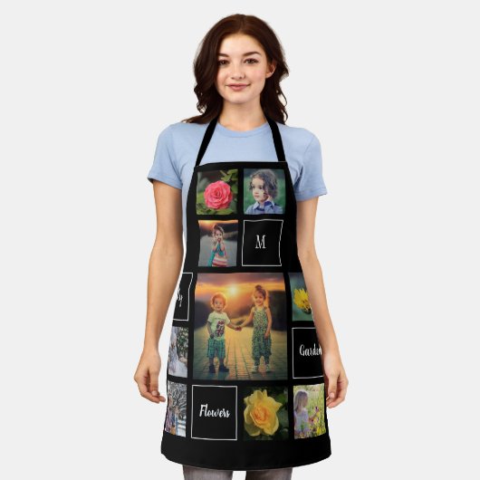 Creëer je eigen fotocollage tuin schort (Gedragen)