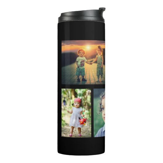 Creëer je eigen foto's foto collage familie thermosbeker (Gedraaid links)