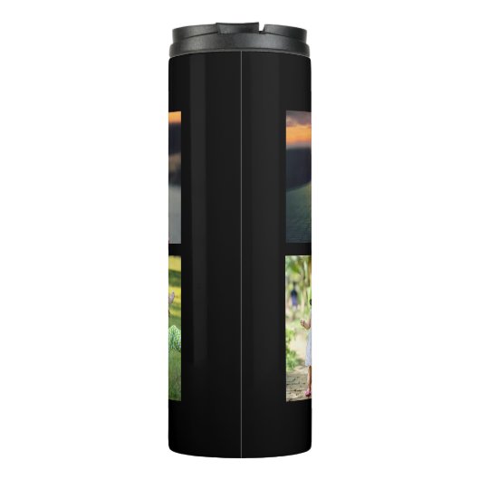 Creëer je eigen foto's foto collage familie thermosbeker (Achterkant)