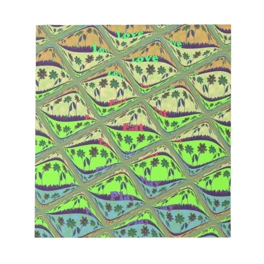 Creëer Je eigen Fun Retro Lovely Floral Island Notitieblok (Voorkant)