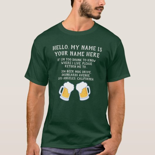 Creëer je eigen Funny Ireland Beer Drink T-shirt (Voorkant)