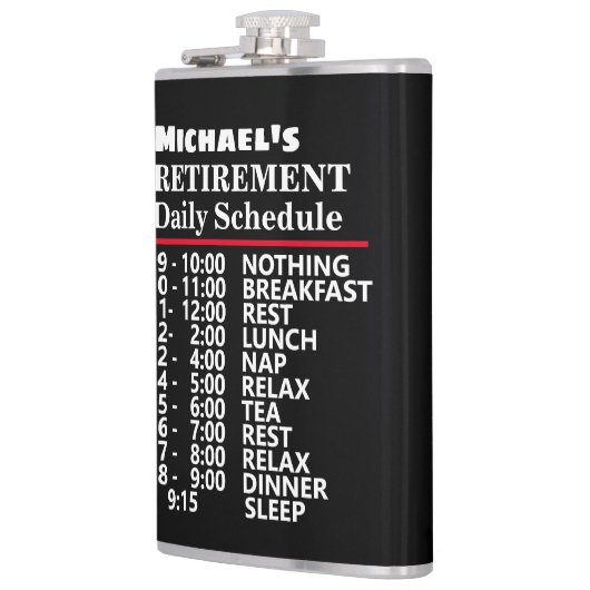 Creëer Je eigen Funny Schedule Retirement Gift Heupfles (Links)
